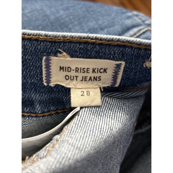 Madewell Womens Mid Rise Kick Out Crop Jeans Bootcut Medium Wash Blue 28 NWOT - Picture 8 of 9